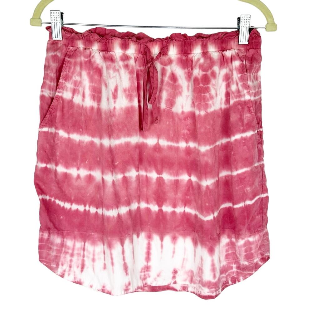 cloth & stone Pink Tie Dye 100% Tencel Lyocell Lightweight Mini Skirt Sz Medium